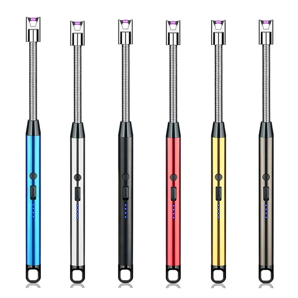 Kitchen USB Rechargeable Arc Lighter – Flexible Neck, Safety Lock, Windproof & Eco-Friendly Design