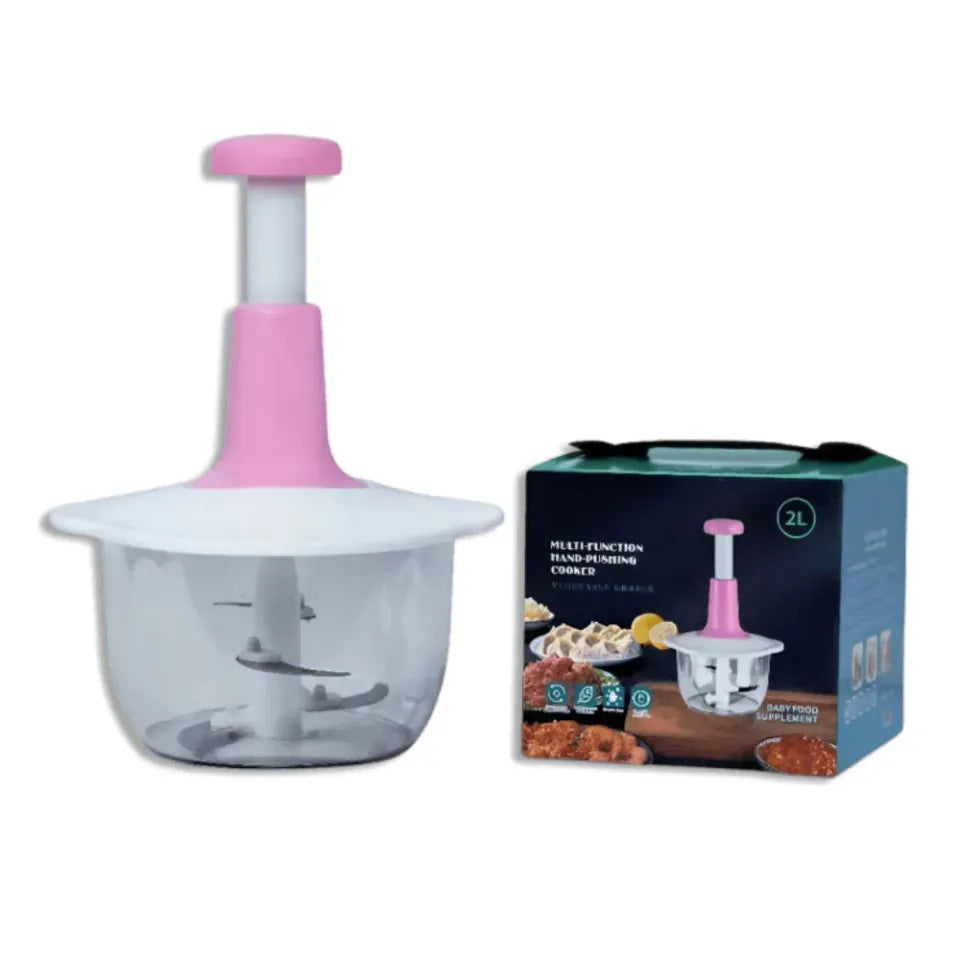 Falari Multi-Function Hand-Pushing Cooker – 2L Manual Food Chopper & Grater