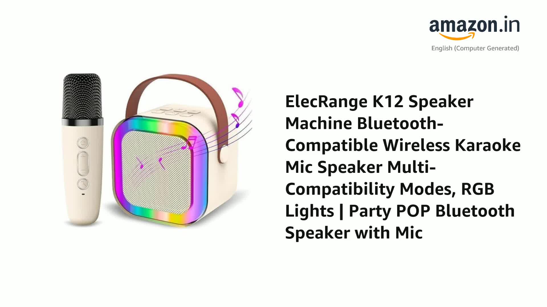 K12 Portable Speaker With Mic | Karaoke Microphone With Speaker | Portable Wireless Bluetooth Speaker