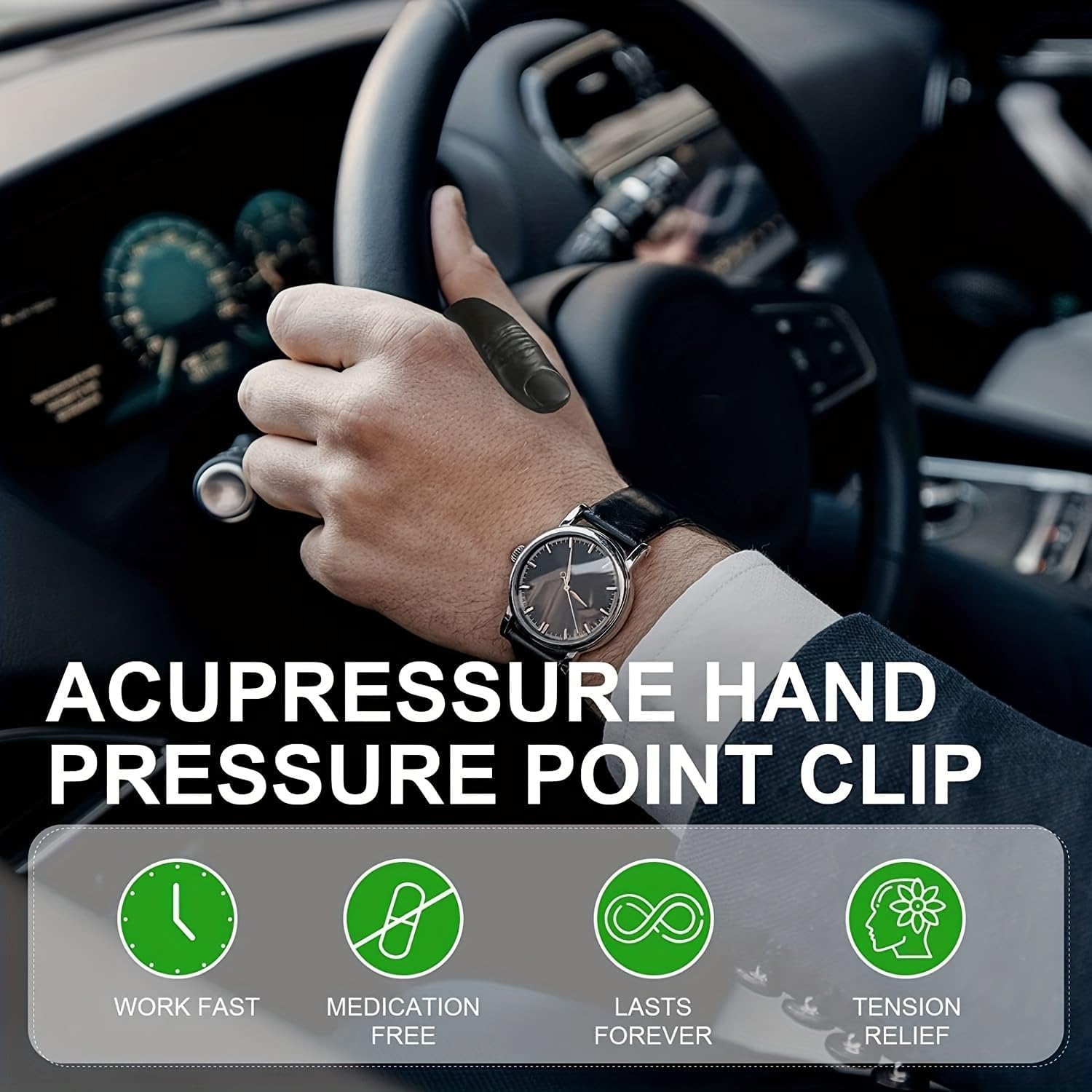 1 Pc Sugar Control LI4 Acupressure Point Clip Wearable – Headache Relief, Supporting Acupressure Relaxation, Stress Relief, Tension Relief and Hand Clip Migraine Pressure Point Clip